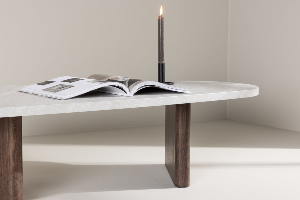 Grönvik Soffbord 130x65 cm Ljusgrå – Modernt Ovalt Soffbord | Venture Home